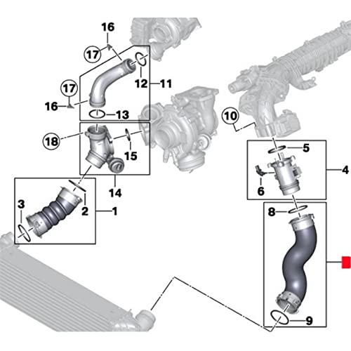 Intercooler boost air pipe de qualité supérieure pour X6 F16 - 7