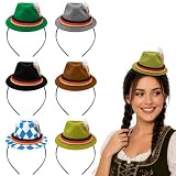 6 Pcs Mini Oktoberfest Hat Headbands, Bavarian Headband Hat Accessories