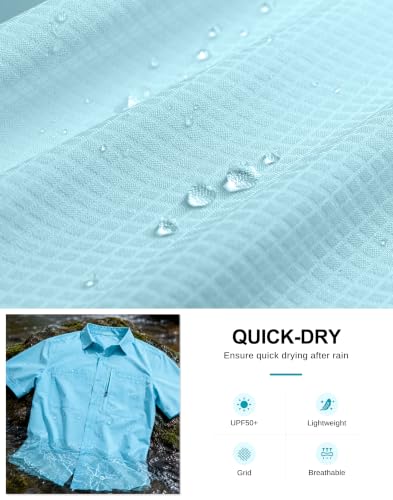 Image of G Gradual Men's Fishing Shirts with Zipper Pockets UPF 50+ Lightweight Cool Short Sleeve Button Down Shirts for Men Hiking