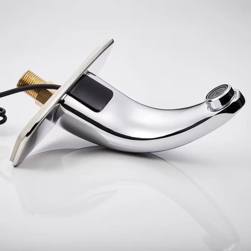 Image of SILVERA Automatic Sensor Faucet | Touch-Free Infrared Tap | Chrome Finish, Water-Saving Aerator, Hygienic Hands-Free Operation | Easy Installation | Ideal for Home, Bathroom, Kitchen & Commercial Use