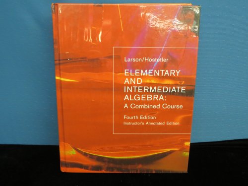 Elementary and Intermediate Algebra: A Combined... 0618388370 Book Cover