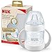 NUK Nature Sense Gourde d'apprentissage | 6 à 18 mois | 150 ml | Affichage de la température | Avec poignées ergonomiques et valve anti-colique | Bec verseur en silicone anti-fuite | Sans BPA | Blanc