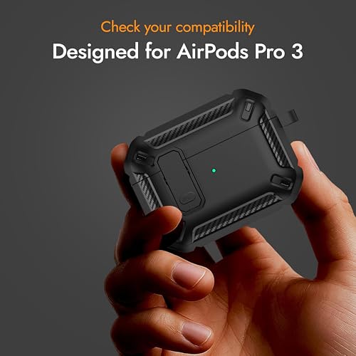 Image of Compatible for AirPods Pro 3 Case (2025), Military Grade Airpods pro 3rd Generation Case, Compatible with MagSafe, Drop Proof Lock, Easy Open, Black
