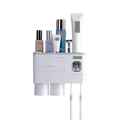 Magnetic Adsorption Inverted Toothbrush Holder 2 Automatic Toothpaste Squeezer Dispenser Storage Rack Bathroom Accessories Set For Toothbrush