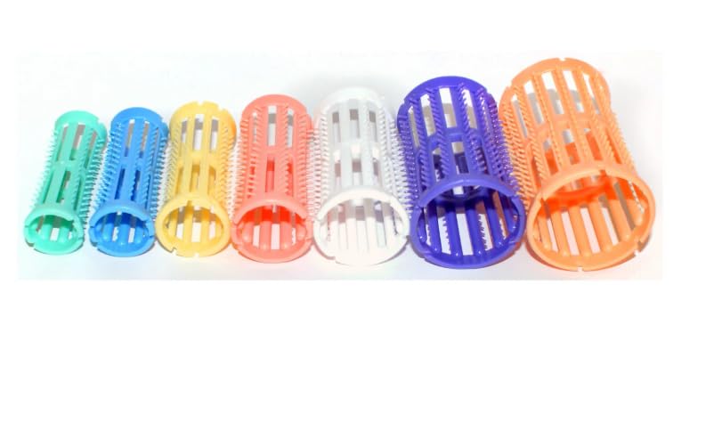 Head Jog Plastic Hair Rollers Set 12 x 36mm Lilac With 12 Pcs With Free Pins Volume Rollers For Curling And Styling Hair. Heat Free Salon Styled Heatless Curls Suitable For Wet Or Dry Hair. Hairdressing Rollers For Long Or Short Hair.