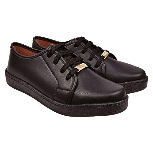 Tênis Feminino Casual Sapatênis Eleganteria Tamanho:38;Cor:Preto