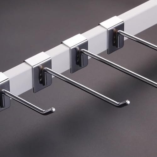 30 PCS Commercial Display Hooks for Retail Stores, 25CM Rectangular Tubing Clothing Hangers, Heavy-Duty 4mm Hooks for Maximum Support and Versatile Use