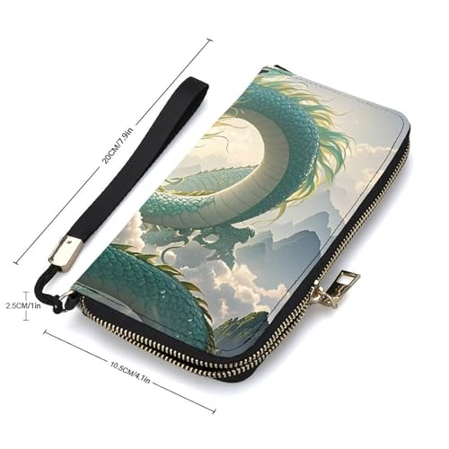 Qinglong Wallet, Elegant Wristlet Wallet with Multi-Card Slots, PU Leather Long Purse for Women, Men2