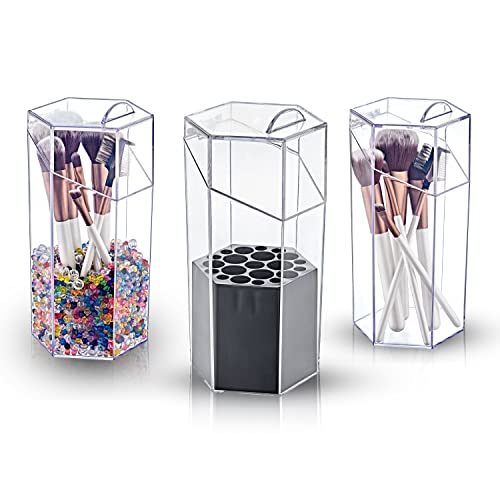 Boxup - Organizador de brochas de maquillaje, soporte para pintalabios y accesorios de escritorio para el cuidado de la piel, bonitos organizadores de mesa para cosméticos de belleza para mujeres y