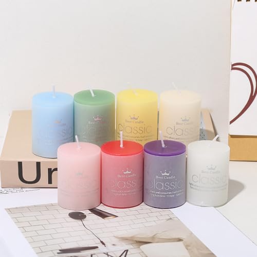 Oukeyi OUKEYI-2113 8 Pack Pillar Candles Scented, Smokeless Candle Candles, Lemon And Jasmine Candles 2X2 Inch Long-Lasting Clean Burning Candles cover