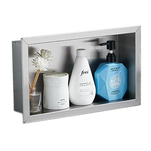 GLFNB Nicho de baño Empotrado para Ducha, nicho de Pared para Almacenamiento de champú, no Necesita Azulejos, Estante de Pared para baño, champú, jabón, artículos de tocador, Hueco Rectangular