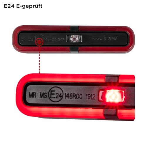 evermotor Mini LED Rücklicht Motorrad mit Bremslicht, 6-12V, M19 E-zertifiziert, IP67 Wasserdicht, 900mm Kabel, Einfache Montage für Motorräder, E-Bikes und Fahrräder