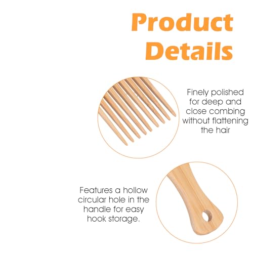 4 peines de madera para cabello rizado 15.7 cm miniatura 3