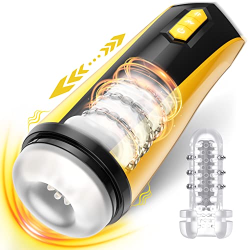 Automatic Male Masturbator - Upgraded 7 Thrusting & 7 Vibration Sex Toy With 3D Realistic Textured, Hands Free Male Stroker Mens Ipx7 Waterproof Adult Sex Toys & Games #TOP6