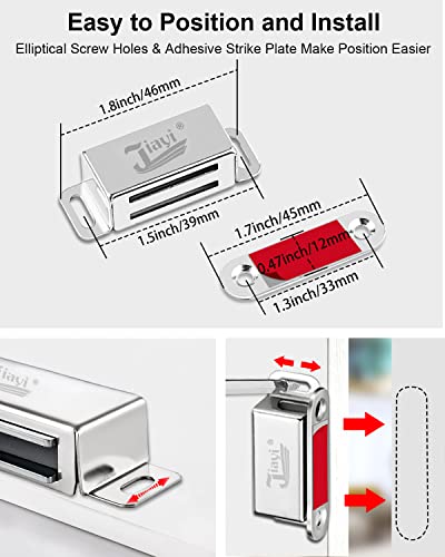 Cabinet Magnets Jiayi 12 Pack Magnetic Door Catch Stainless Steel Kitchen Cabinet Magnetic Catch Drawer Magnet For Cabinet Door Cupboard Magnetic Closures For Cabinet Magnetic Latches Cabinet Closer #TOP1