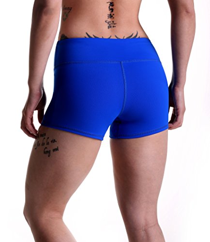 Tough Mode Apparel Women's 3" Athletic Workout Volleyball Running Wod Compression Shorts Electric Blue #TOP5