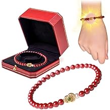 FengShui Calabash Cinnabar Bracelet, Feng Shui Cinnabar Calabash Bracelet for Men Women, Feng Shui Bracelets for Wealth and Protection Good Luck Money Amulet 1Pcs