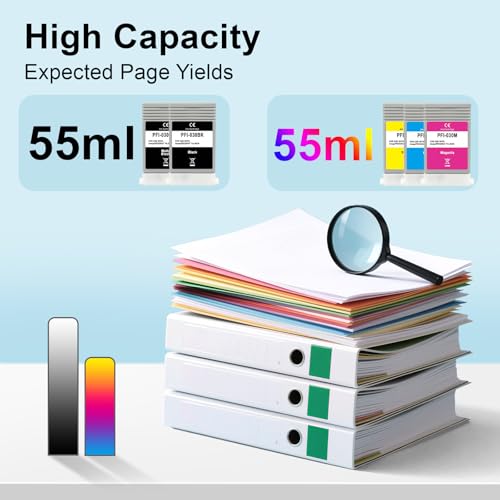 Image of SRITE PFI-030 Ink Cartridge 55-ml (5-Pack, Matte Black,Black Cyan Magenta Yellow) PFI-030MBK PFI-030BK PFI-030C PFI-030M Ink Tank Replacement for Canon imagePROGRAF TA-20 TA-30 Printer