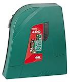 AKO Weidezaungerät Power A 3300-12 Volt - auch für die Wildabwehr geeignet - geringer Stromverbrauch durch Stromsparschaltung - Krokodilklemmen aus hochwertigem Edelstahl