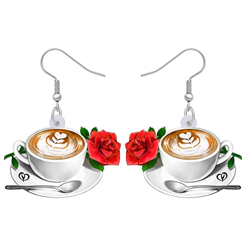 Pendientes de café y acrílico DOWAY el regalo divertido ideal para fiestas y amigas