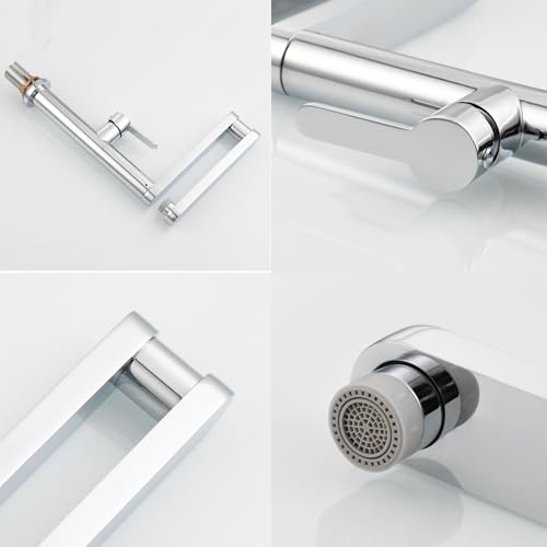 Robinet de cuisine pliable pour évier sous fenêtre mitigeur noir LWX - 3