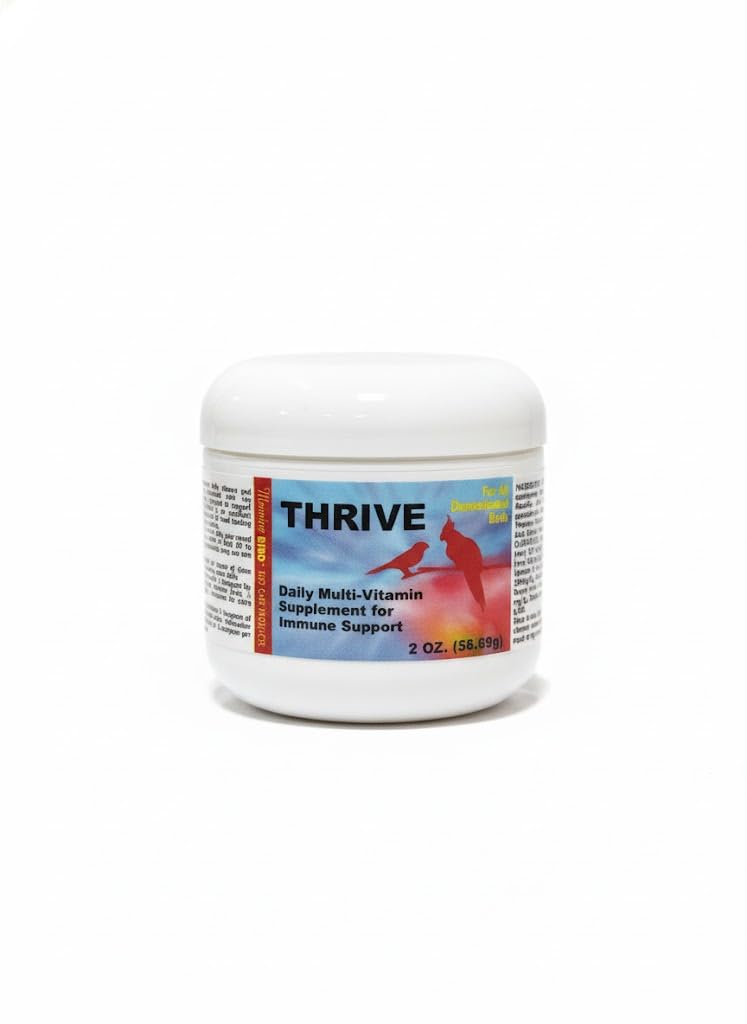 Thrive 2 Oz - Multi-Vitamin Bird Supplement Designed for Immune and Recovery Support - Formulated for Sick or Injured Birds - Protein Supplement and Energy Booster for All Adult Birds