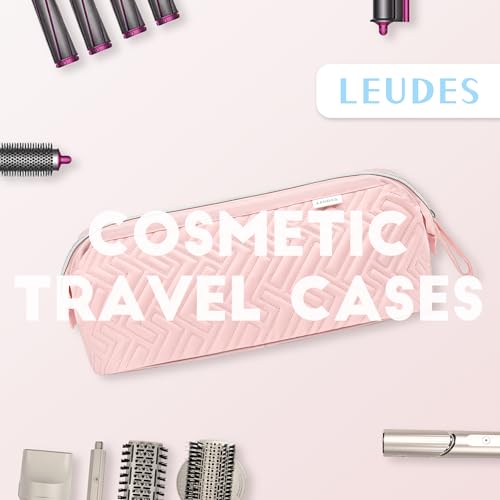 Leudes Hair Tools Travel Bag for Shark Flexstyle Carrying Case Portable Shark Hair Air Wrap Dryer Case Waterproof Dustproof Flat Curling Iron Travel Organizer (Pink) - Thumbnail 3