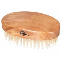 Kent MC4 Mens Hair and Beard Brush Kit Exfoliating Natural Boar Bristle Hair Brush, Cherrywood Base with Firm Bristles for Coarse Hair Types - LPC3 Brush Cleaner - Premium Grooming Set