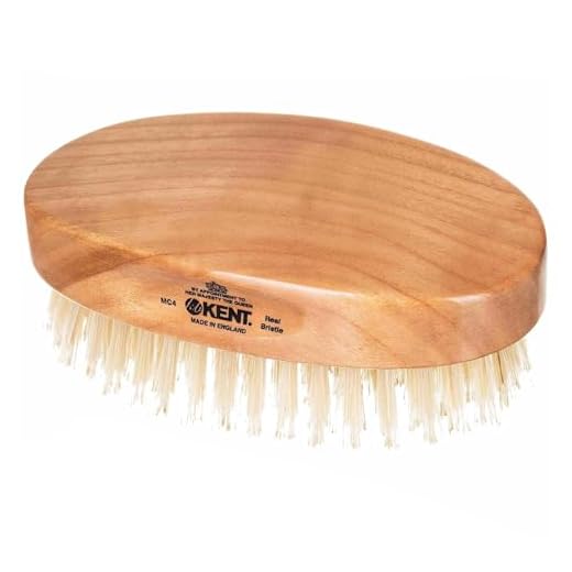 Kent MC4 Finest Men's Hair Brush And Facial Brush For Beard Care - Exfoliating Natural Boar Bristle Brush For Mens Grooming, Scalp Brush, Royalty Brush, And Beard Straightener For Men's Skin Care