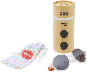 Kietla Pop Çocuk Güneş Gözlüğü, Cristal Orange | Şeffaf Turuncu, 4-7 Yaş, Modern Pantos, Gri Polarize Polikarbonat Lens, Mavi Işık Filtreli