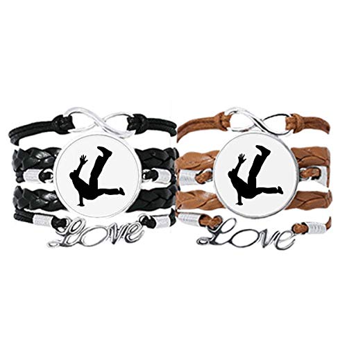 Bracelet hip-hop en cuir avec corde de saut pour sportifs et couples
