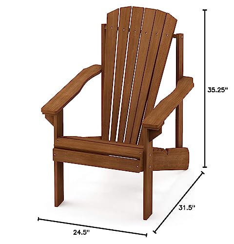 Furinno Fg18921 Tioman Small Hardwood Adirondack Patio Chair In Teak Oil, Natural #TOP5