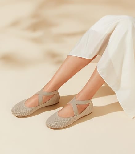 Arromic Flats for Women Round Toe Ballet Flats with Ankle Straps Ballerina Flat Shoes Women Dressy Comfortable for Work Wedding Office Casual4