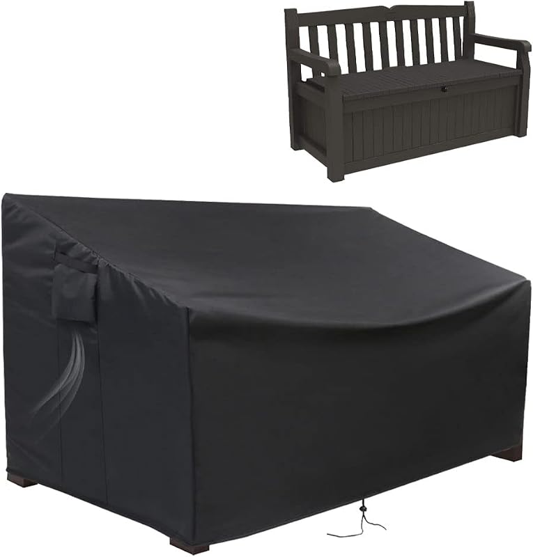 55 Inch Outdoor Storage Bench Cover for Keter Patio Deck Box 70 Gallon | 55.5x24.4x31.9,Waterproof Dustproof Heavy Duty Oxford Fabric,for Solana 70 Gallon Storage Cabinet for Patio Furniture