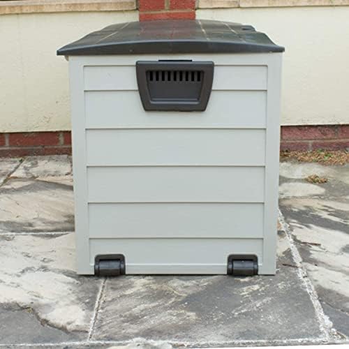 BARGAINSGALORE OUTDOOR GARDEN PLASTIC STORAGE SEAT UTILITY CHEST CUSHION SHED BOX TOOLS (Brown)