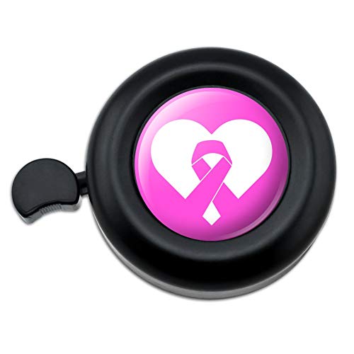 GRAPHICS & MORE Breast Cancer Awareness Pink Ribbon in Heart Bicycle Handlebar Bike Bell