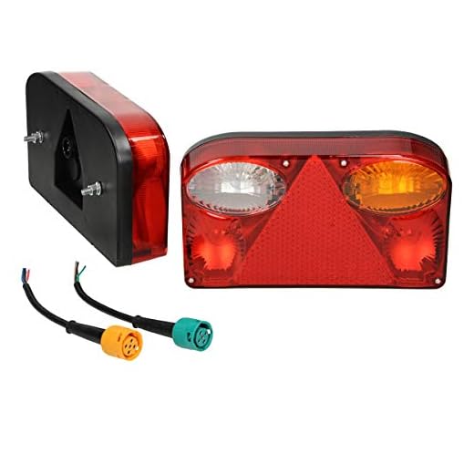 ECD Germany 1 par släpvagn bakstopp indikator svarvlamps-kit baklampor 12 V – 7 funktioner – universell vattentät – 2 x 5 stift bajonett 5 m kabel E11 märke – för husvagn lastbil