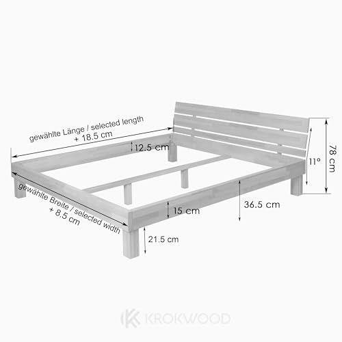 Massivholzbett Krok Wood Valetta aus Buche 180×200 cm