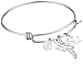 Disney Stainless Steel Catch Bangle with Silver Plated Tinker Bell, Star and Crystal Bead Charm Bangle Bracelet