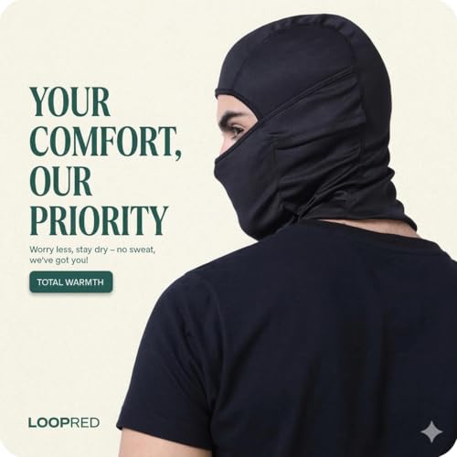 Image of Balaclava Face Mask for Bikers � Full Face Mask, Helmet Head Cover for Men & Women, Breathable Riding Mask for Cycling, Bike Riding & Outdoor Sports