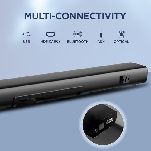 Image of Boat Aavante Bar Quake, Wired Subwoofer, 200W RMS Signature Sound, 2.1CH, Multiple Ports, Bass & Treble Controls, 4 EQ Modes, Bluetooth Sound bar, Home Theatre Soundbar Speaker (Midnight Black)