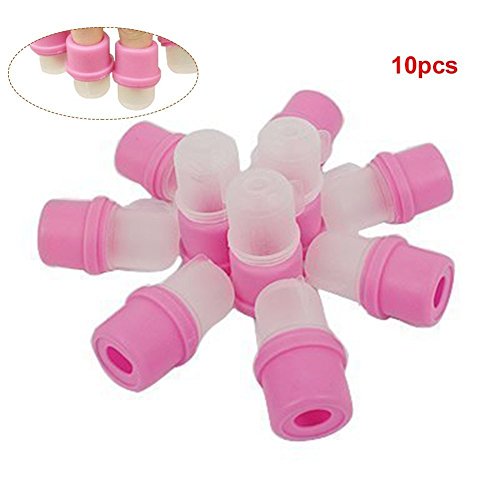 CINEEN nail soak off caps Nail Art Remover Tool Nail Armor Sets Rubber Remover Wrap Nail Tool Pink, 10 pcs