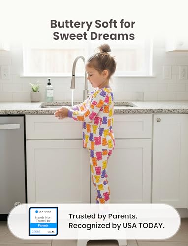 Image of PATPAT Bamboo Viscose Pajama Sets for Toddler Boys & Girls Baby Kids, Ultra-soft Snug fit Pjs Sleepers for Birthday Holiday