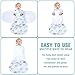 BSTOPPT Newborn Sleep Sack Baby Swaddle,3-6 Months,3-Way Adjustable Wearable Blanket,100% Rayon Cotton Swaddling sleeping bag，TOG 0.5（Clouds&Starry Sky）