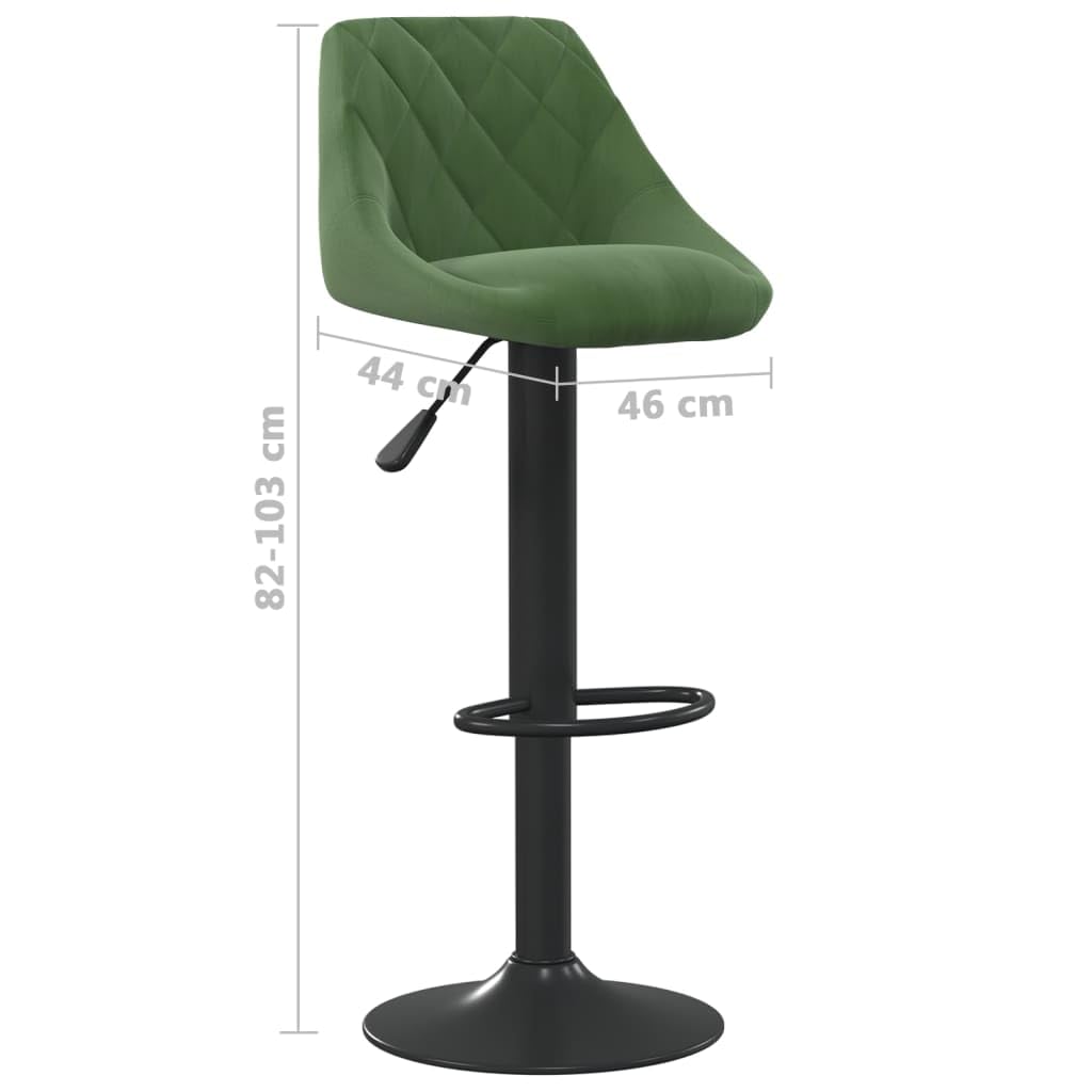 Sgabello da bar, 2 pezzi, velluto verde scuro