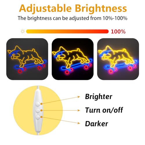 Panneau néon LED déco murale chambre et magasin de glisse - 6
