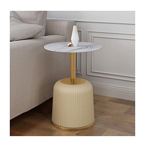 GLigeT Sofatisch Runder Beistelltisch Home Wohnzimmer Sofa Seitendekoration Kleiner Couchtisch Schlafzimmer Schiefer Nachttisch Büro Mini Edelstahl Beistelltisch Couchtisch (Color : B)