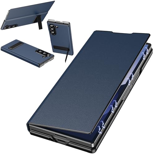Coque antichoc Samsung Z Fold5 béquille intégrée stable bleu marine