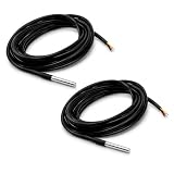 2 Stück DS18B20 Temperaturfühler, 5m Kabel, wasserdichter Temperatursensor