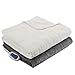 Beautyrest Foot Pocket Soft Microlight Plush Electric Blanket Heated Throw Wrap with Auto Shutoff, 50x62, Grey